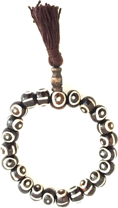 Tibetan Bone Bracelet Dzi Bead Wrist Mala Prayer Beads