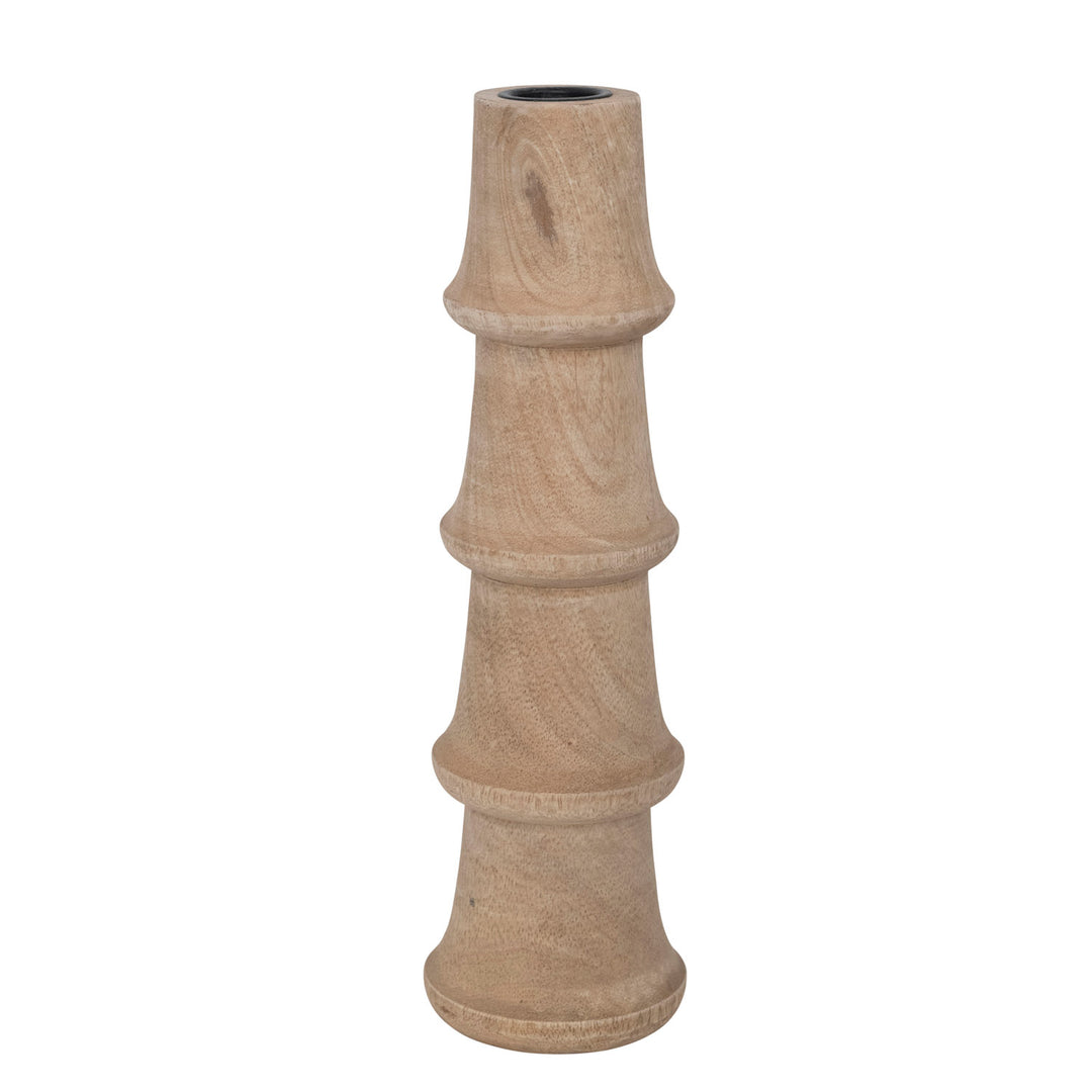 10" Hand Carved Mango Wood Taper Holder