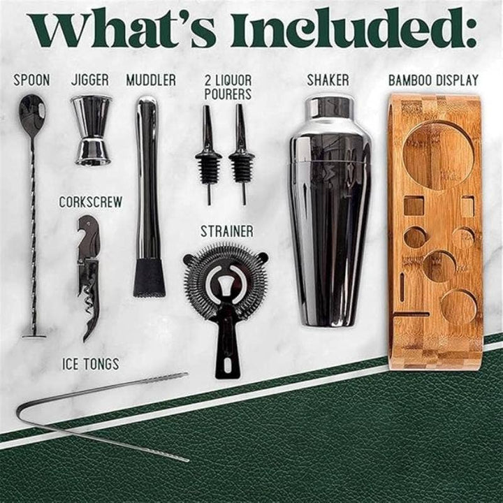 10-piece Cocktail Bar Set: Gunmetal Black