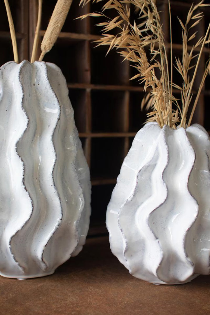 Small Ceramic Ruffle Vase