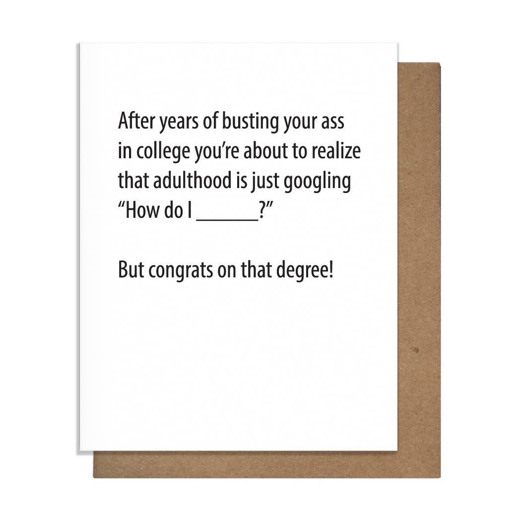 Google Degree - Graduation Card