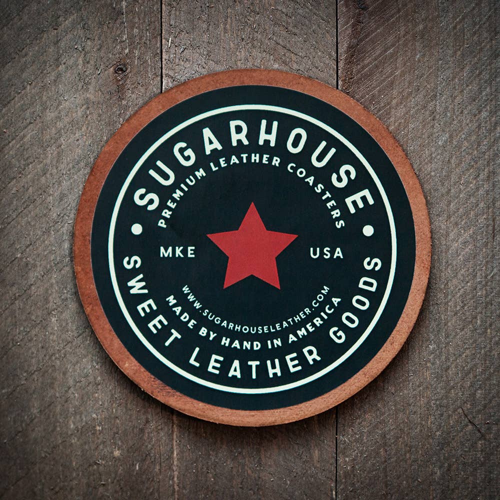 Idaho State Silhouette Leather Coaster