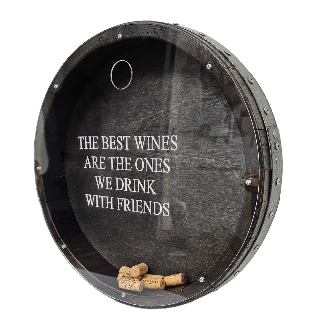 Wine Cork Display - WALNUT CHEERS TO THE NIGHTS WE CAN'T REMEMBER WITH FRIENDS WE'LL NEVER FORGET