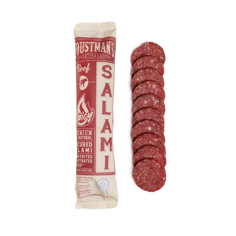 SPICY BEEF SALAMI | FOUSTMAN'S ALL-NATURAL UNCURED SALAMI