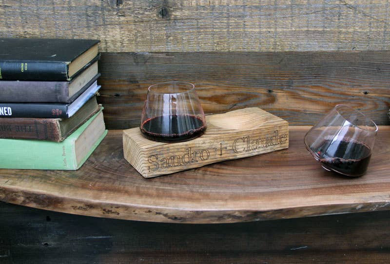 Pair of 5oz Whiskey Glasses with Barn Wood