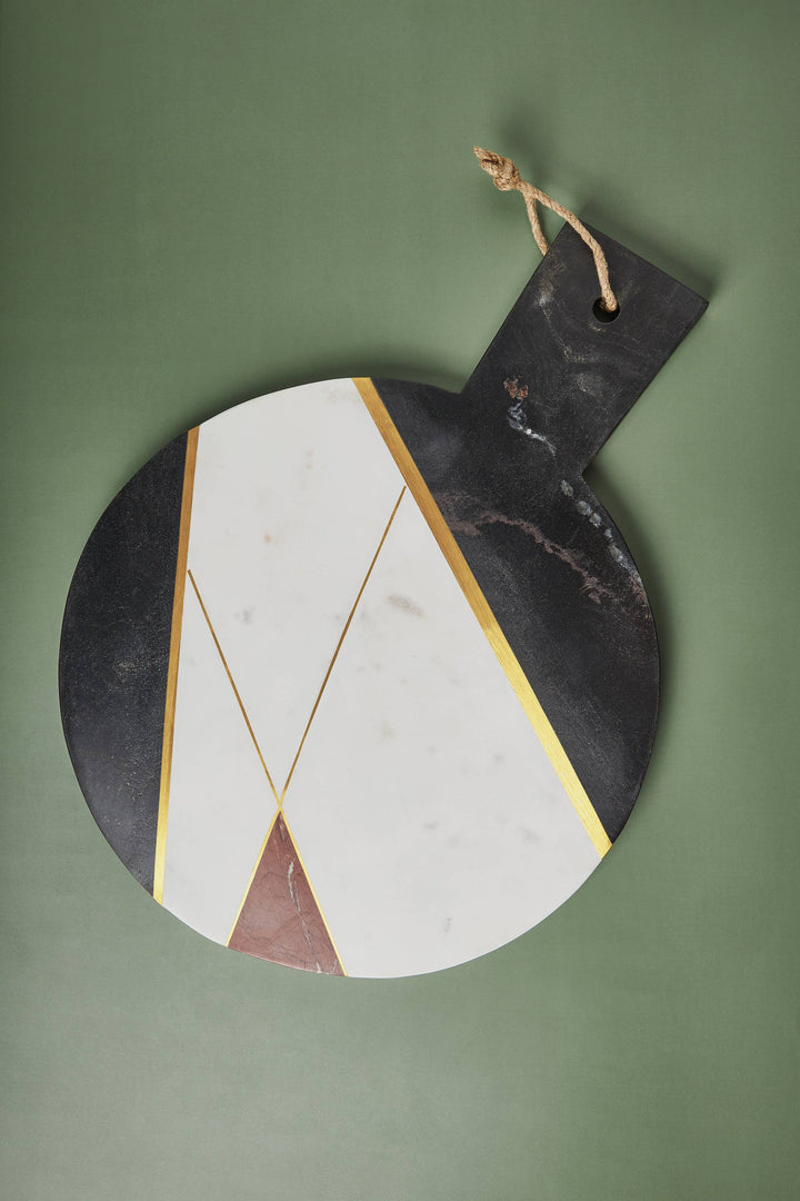 Sardinia Marble & Gold Cheese Board - 16" L x 12" W