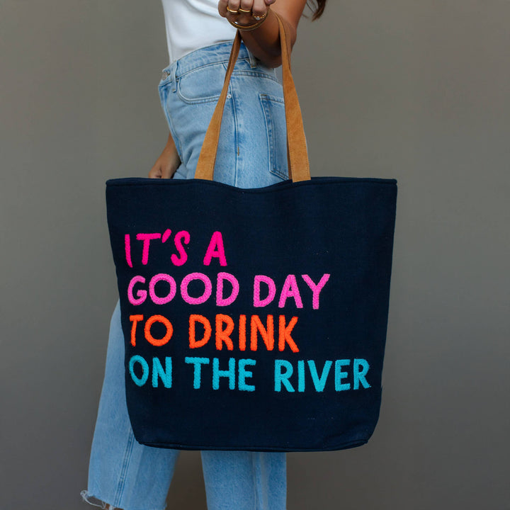 Navy Drink On The River Tote