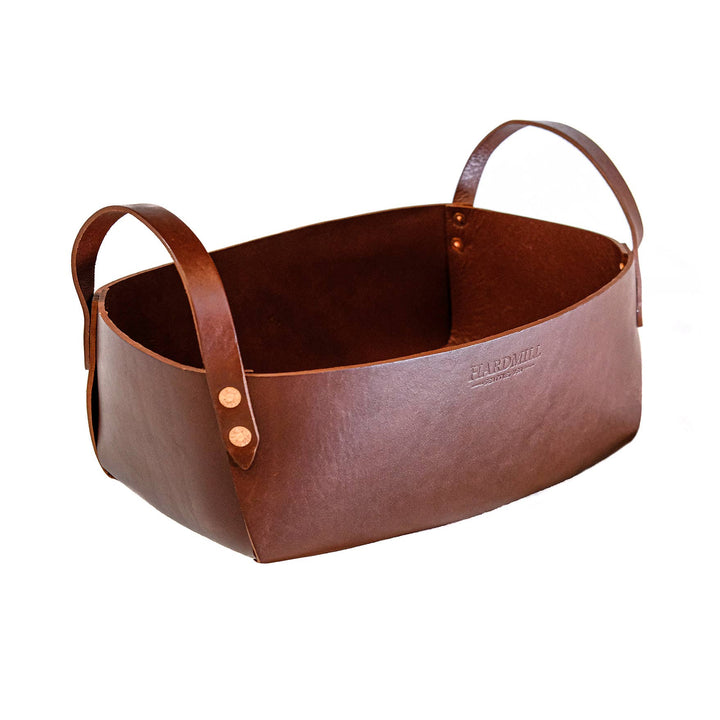 Leather Basket: Brown