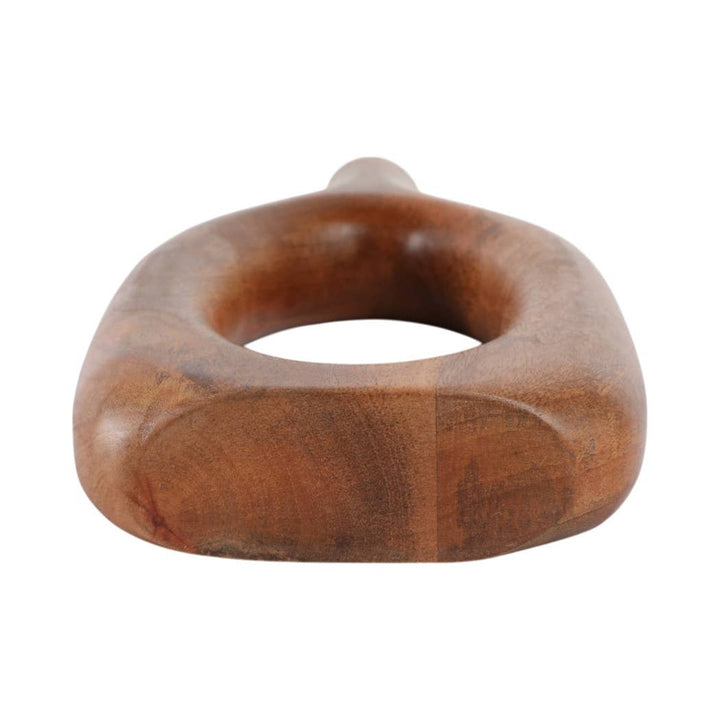 Brown 14x7 in. Wooden Casual Novelty Open Cut-Out Vase