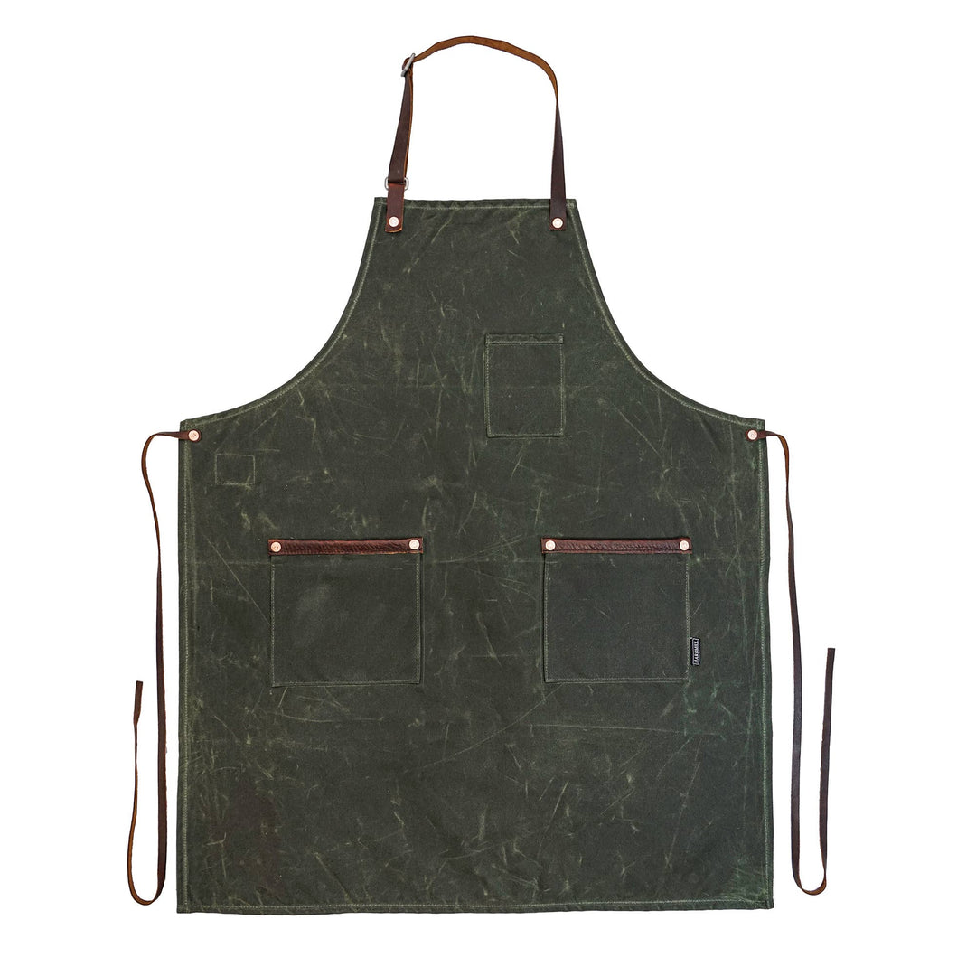 Waxed Canvas Industry Apron: Charcoal
