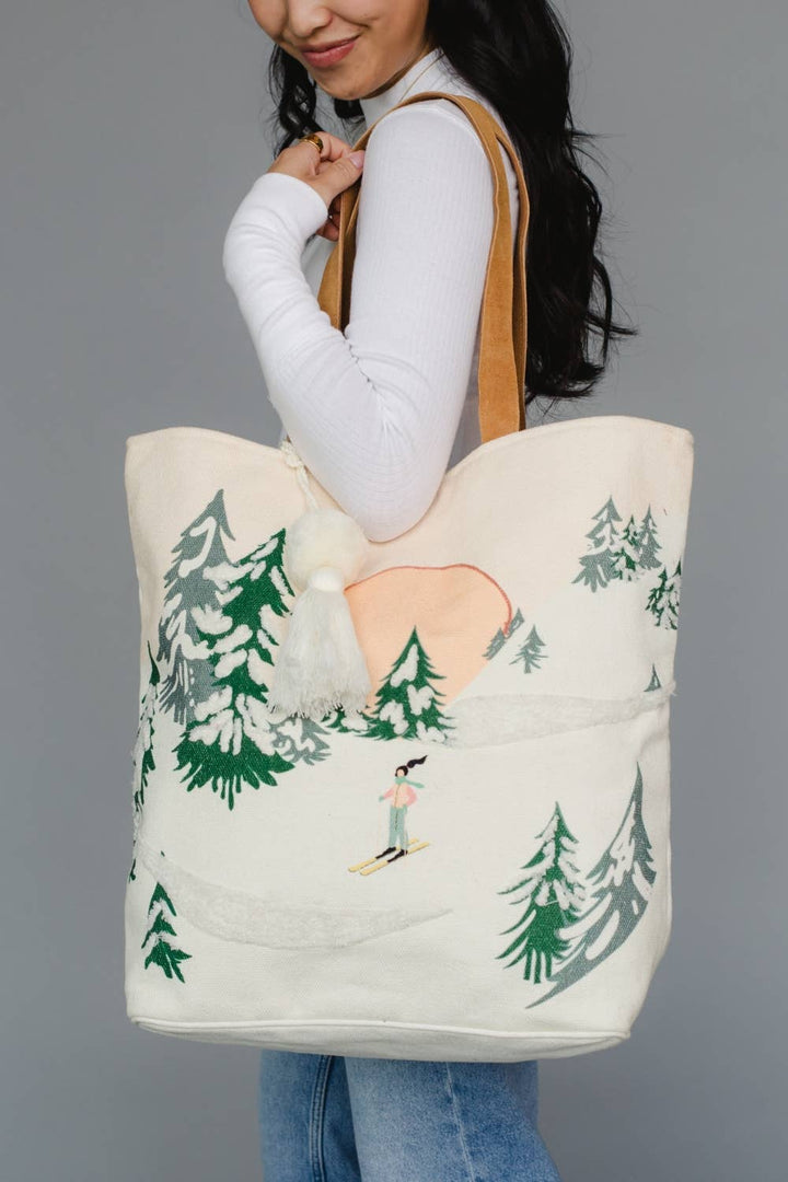 Skiing Person Tote