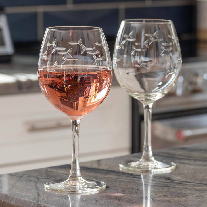 School of Fish 18oz Balloon Red Wine Glass: Set of 2