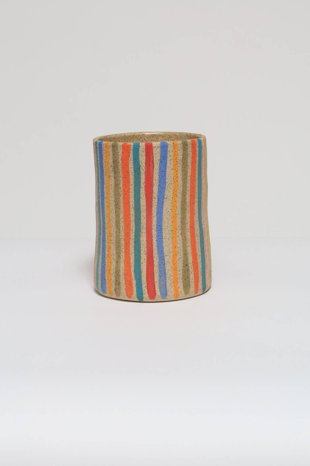 Striped vase : White rainbow / Large