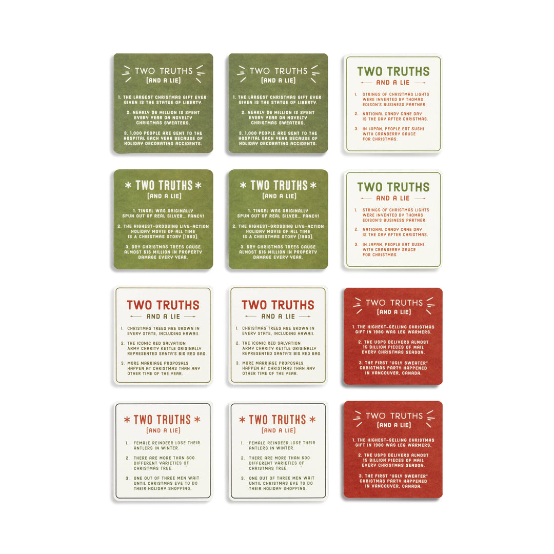 Party Games Coaster Set - Holiday Truths & Lies