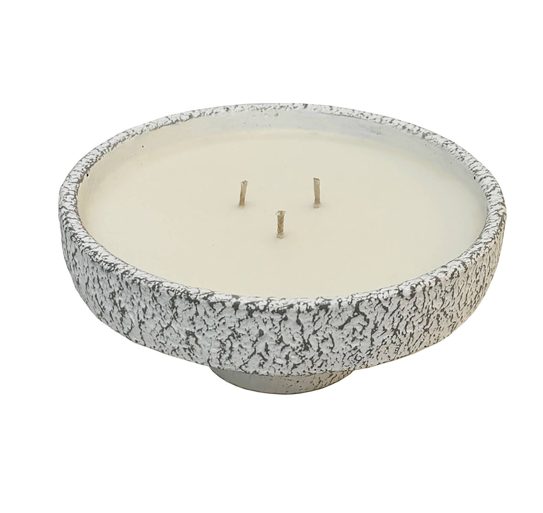 Rustic Earthenware Pedestal Candle: Cassis Vanilla Fragrance