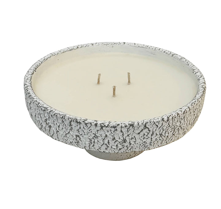 Rustic Earthenware Pedestal Candle: Cassis Vanilla Fragrance