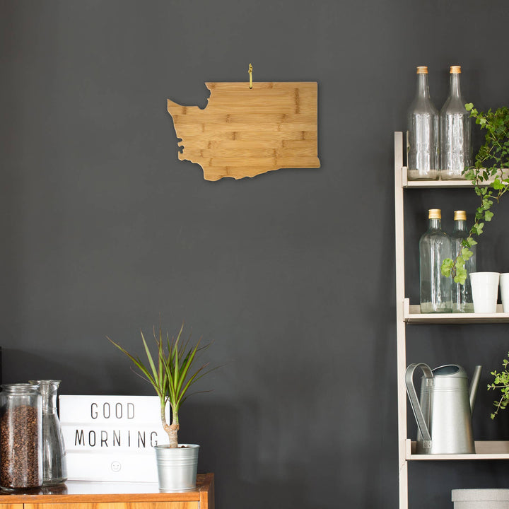 Washington State-Shaped Bamboo Serving & Cutting Board