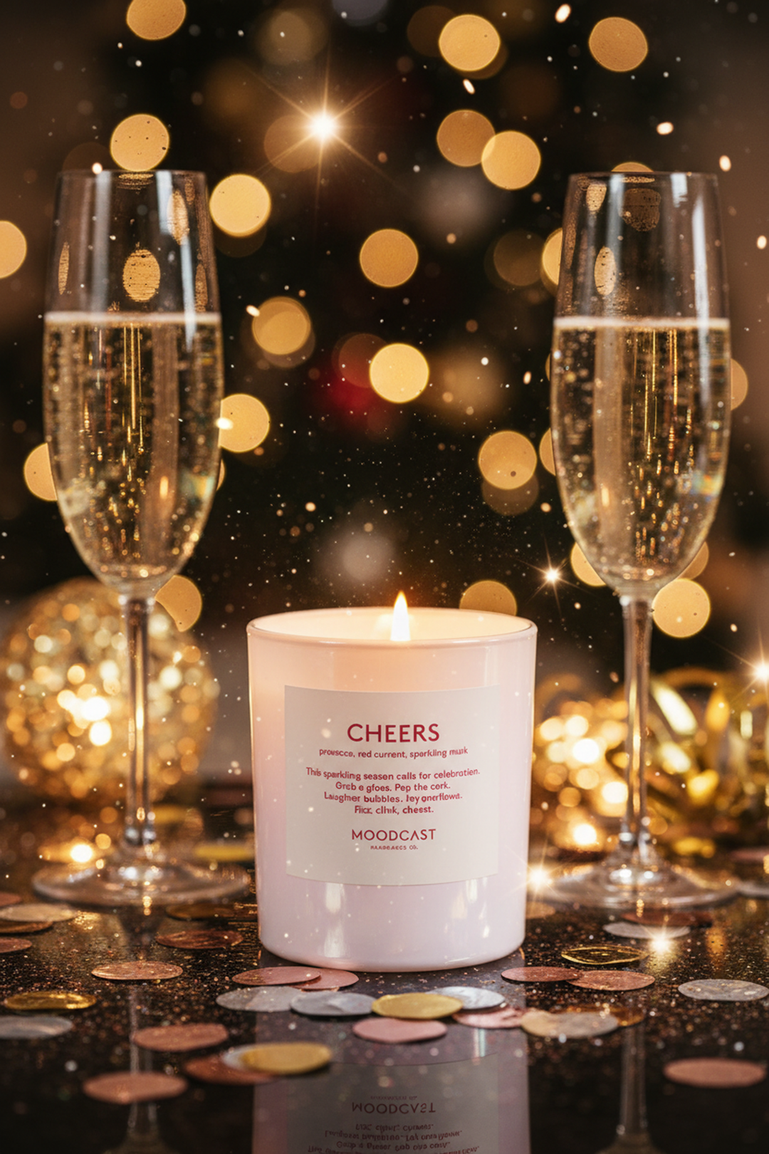 Seasonal Candle - Pearlescent - Cheers - 8 oz Glass Jar