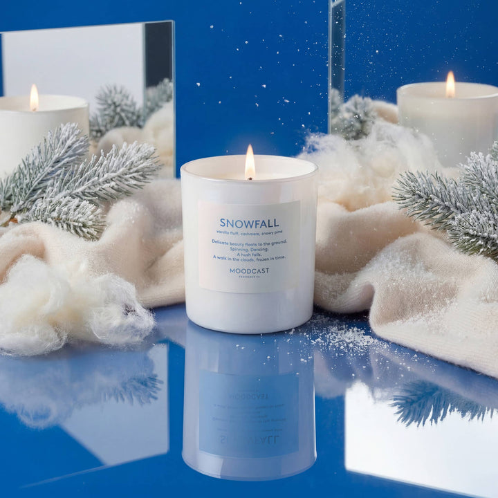 Seasonal Candle - Pearlescent - Snowfall - 8 oz Glass Jar