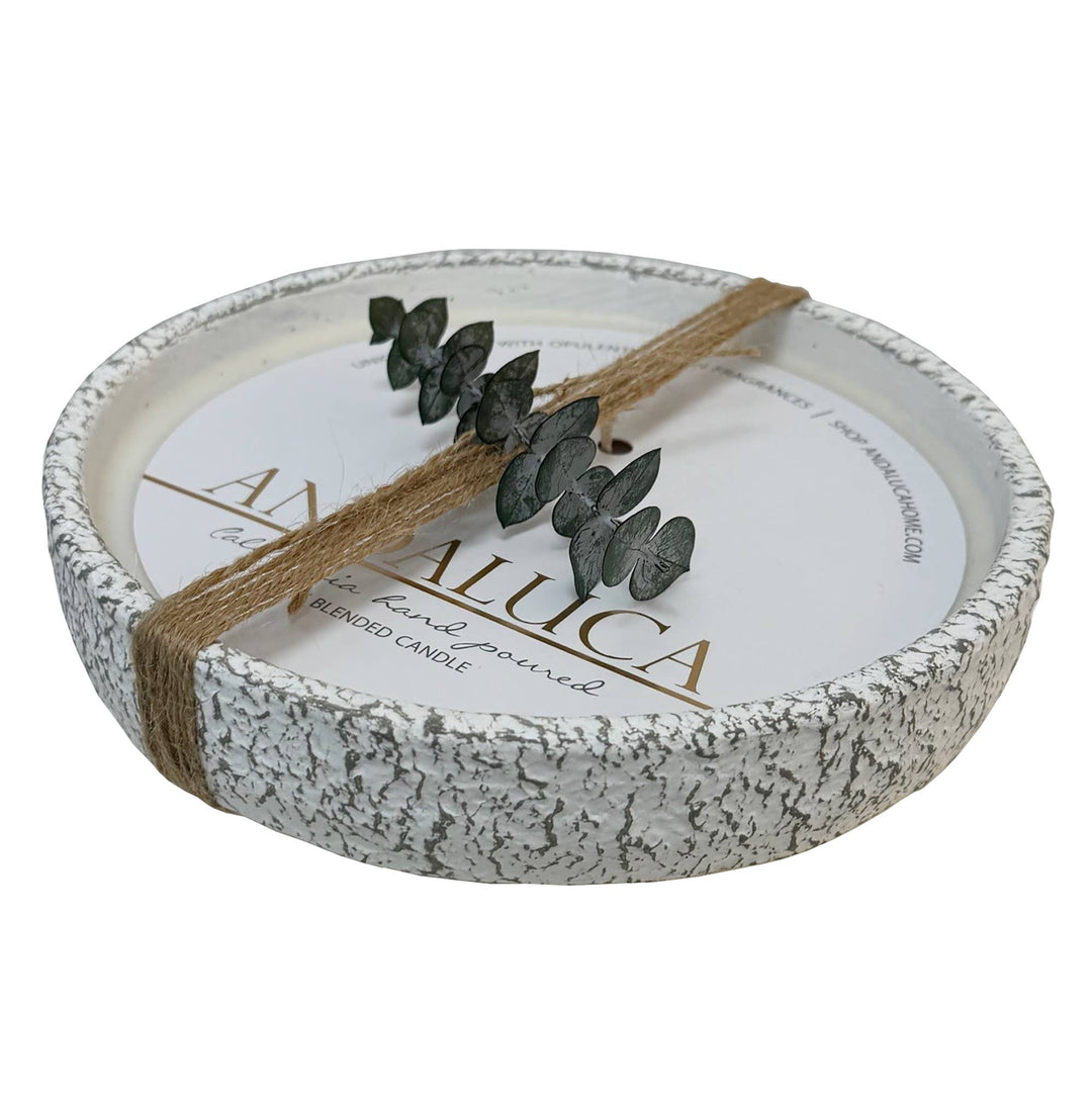 Rustic Earthenware Pedestal Candle: Cassis Vanilla Fragrance