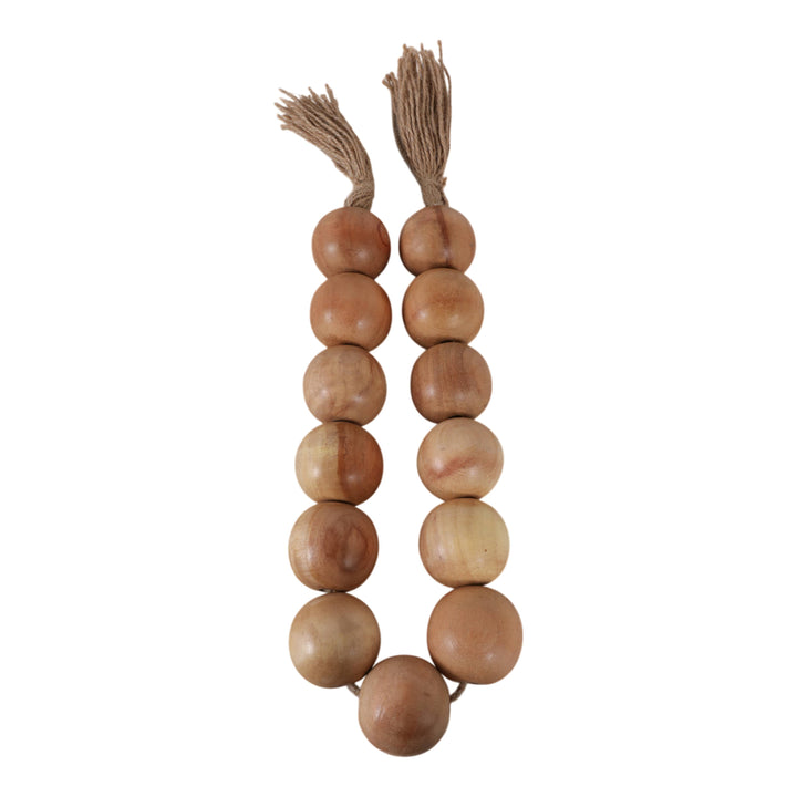 Mango Wood Jute Tassel Beaded Garland - Brown, 32 in.