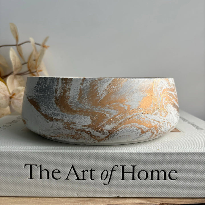 Daza - Decorative Concrete Bowl | Centerpiece Bowl : Green Fusion Marble