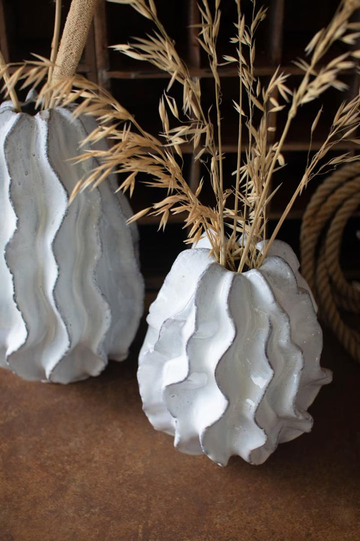 Small Ceramic Ruffle Vase