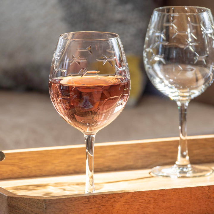 School of Fish 18oz Balloon Red Wine Glass: Set of 2