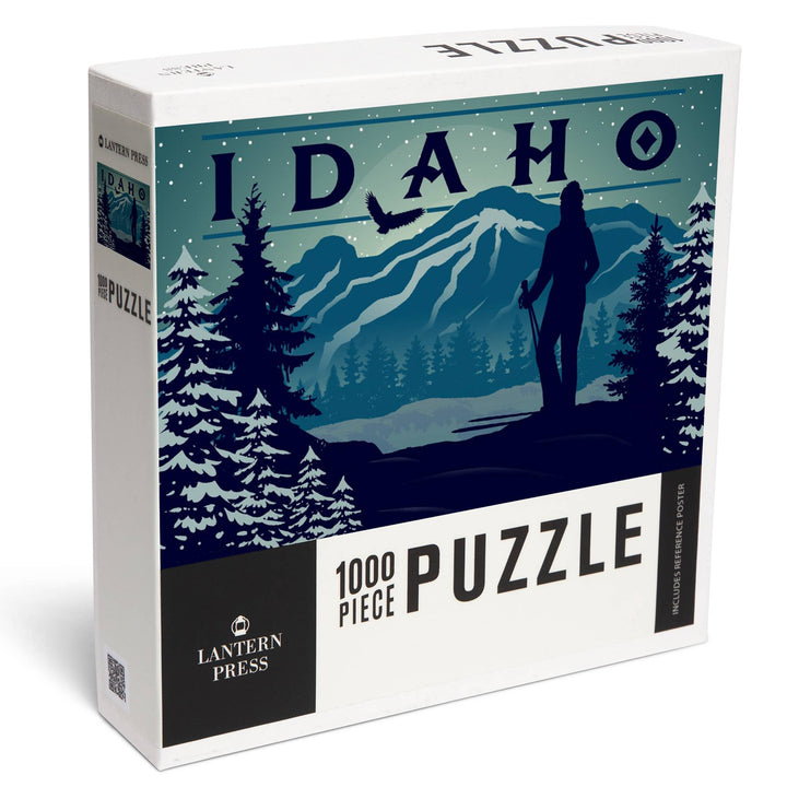 1000 Piece Puzzle - Idaho, Skier and Mountain