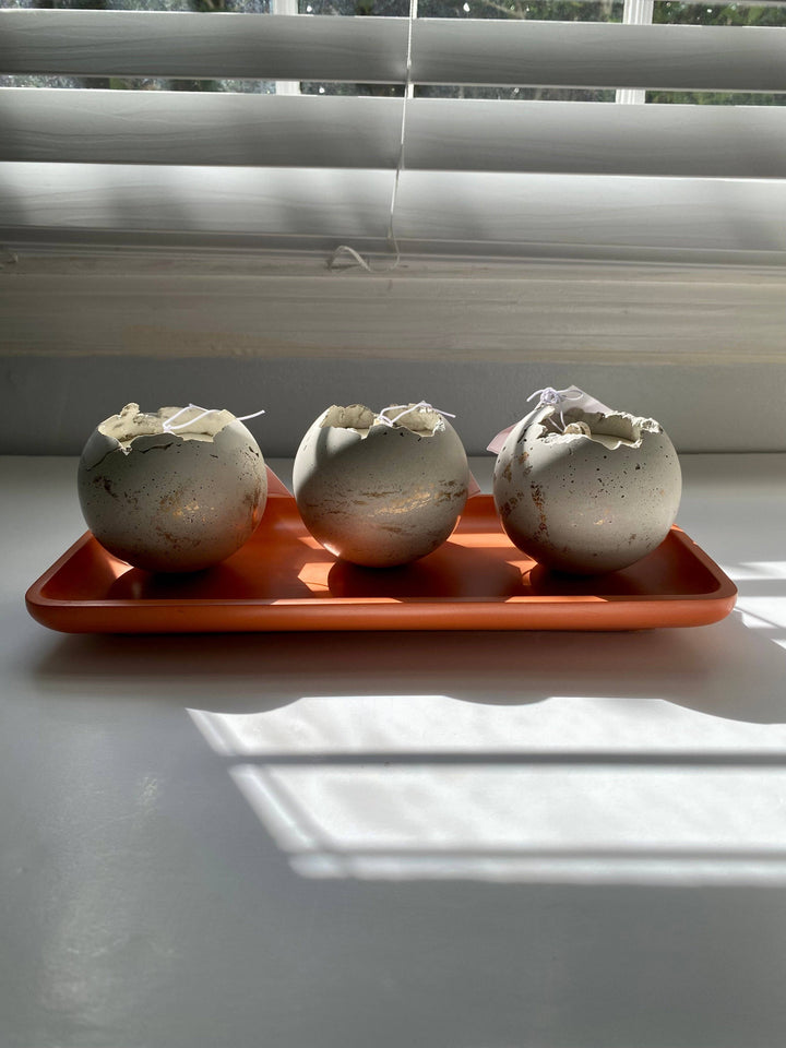 Mini Moon Candle | Sphere Concrete Candle: Oakmoss & Amber