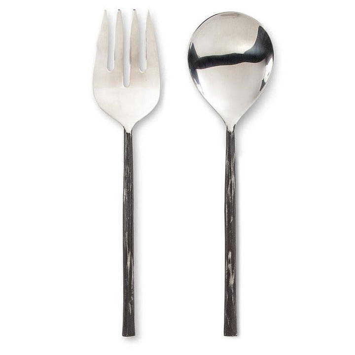Rustic Black Salad Servers-11"L