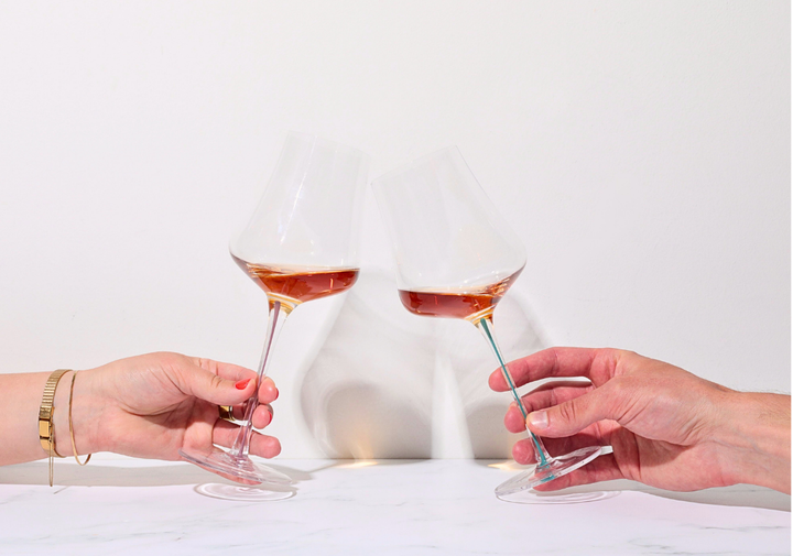 Tulip Colored Stem Wine Glass
