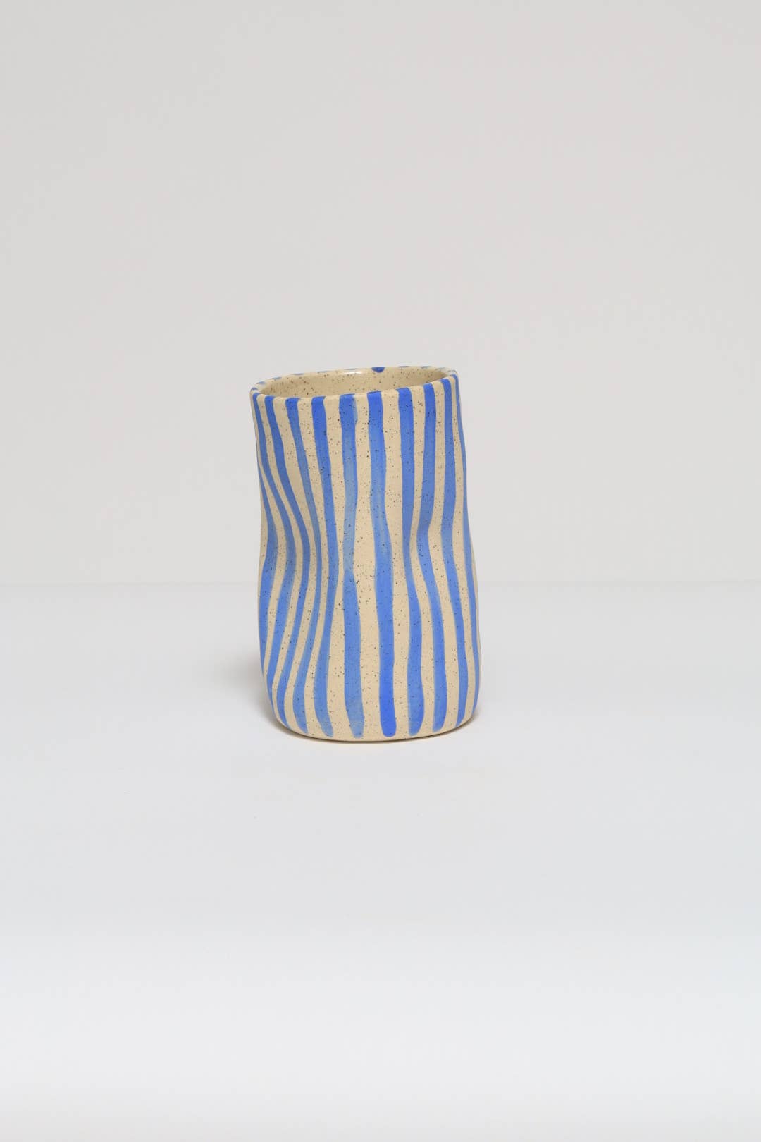 Squished Striped vase: Green / Small