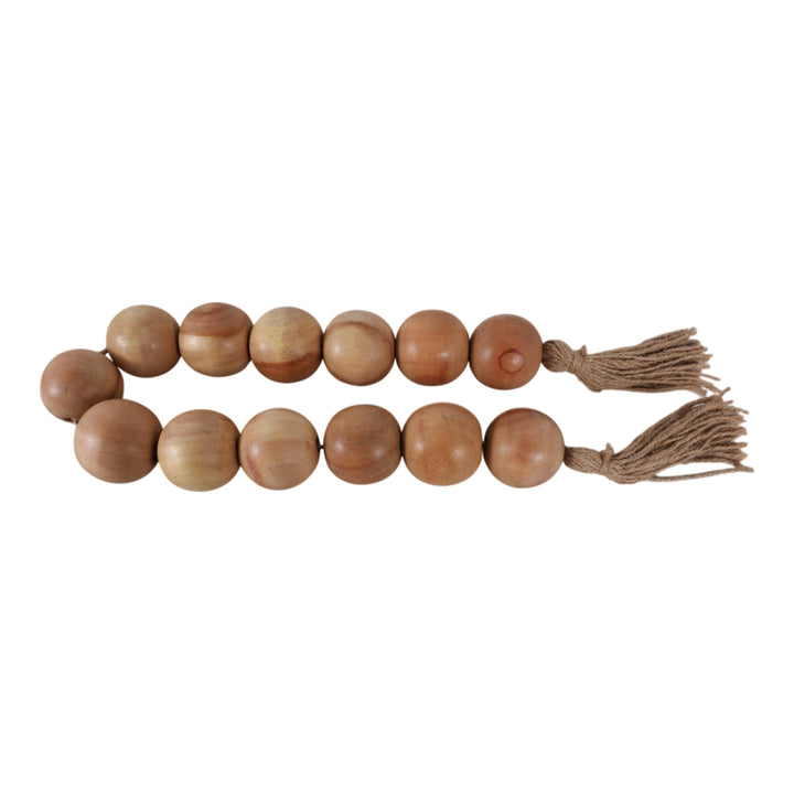 Mango Wood Jute Tassel Beaded Garland - Brown, 32 in.