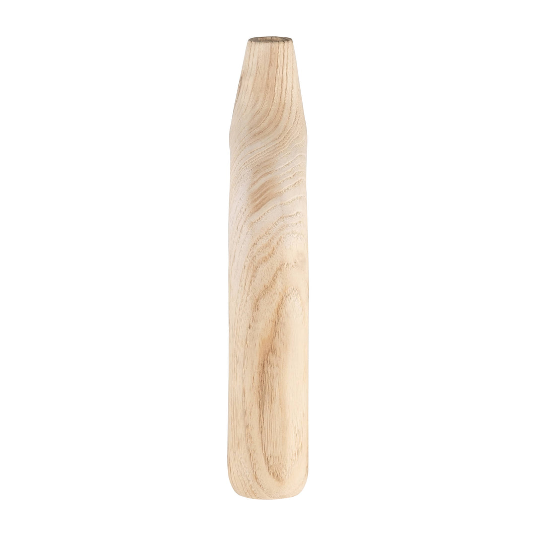 Wood Decorative Vase with Openwork Design - Brown, 14 in.