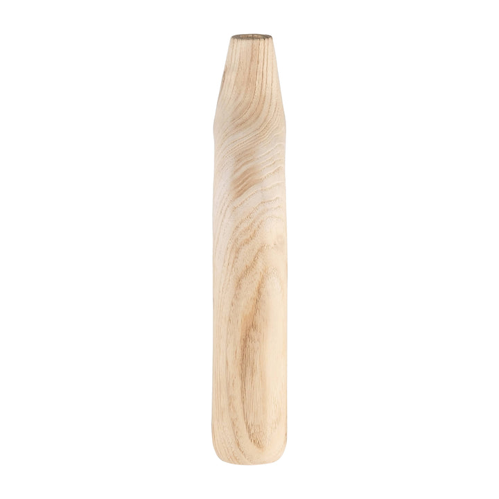 Wood Decorative Vase with Openwork Design - Brown, 14 in.