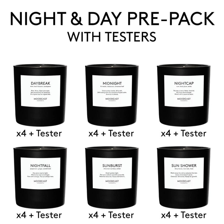 Night & Day Collection - 8oz Candles w/Testers -Starter Pack