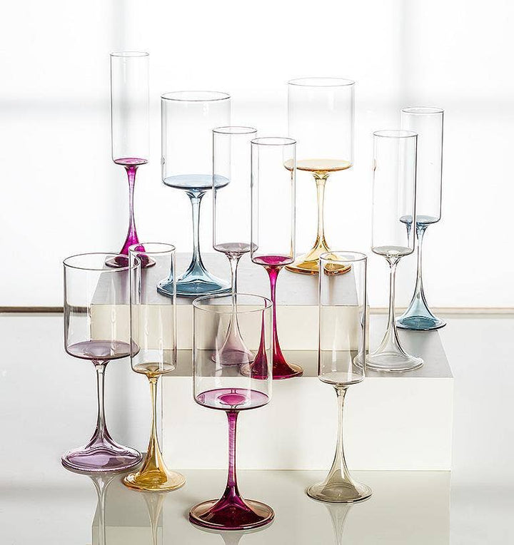 Slendered Colored Wine Glass