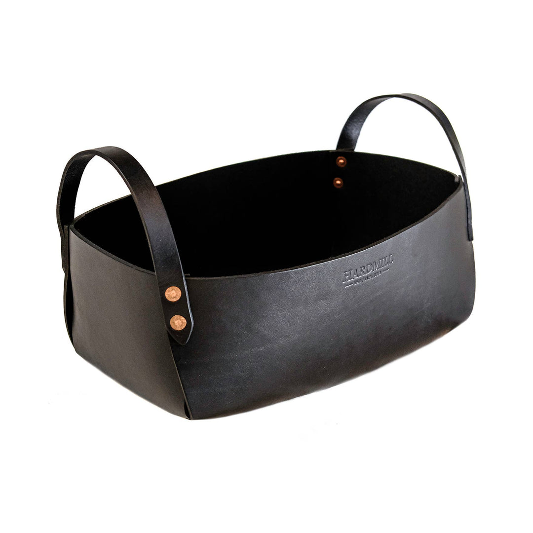 Leather Basket: Brown
