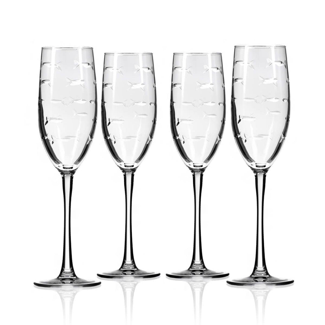 School of Fish Champagne Flute 8oz (set of 2)