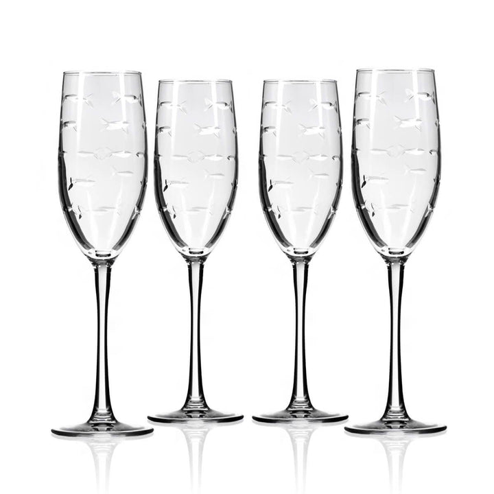 School of Fish Champagne Flute 8oz (set of 2)
