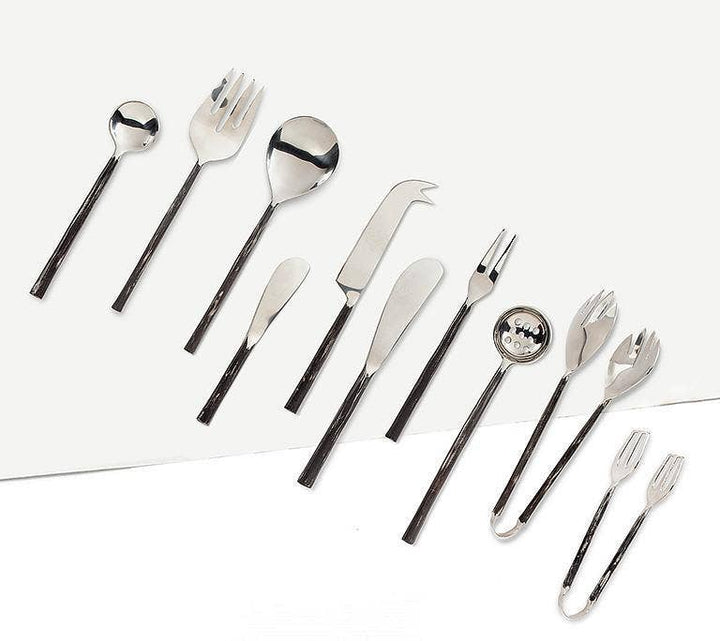 Rustic Blk Salad Tongs-10"L