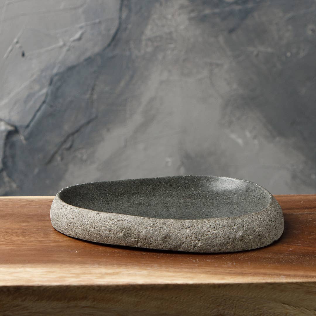 River Stone Dish: Medium 8-10"W