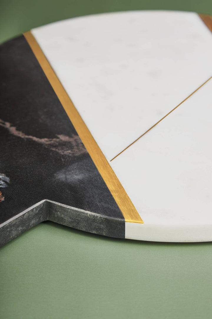 Sardinia Marble & Gold Cheese Board - 16" L x 12" W