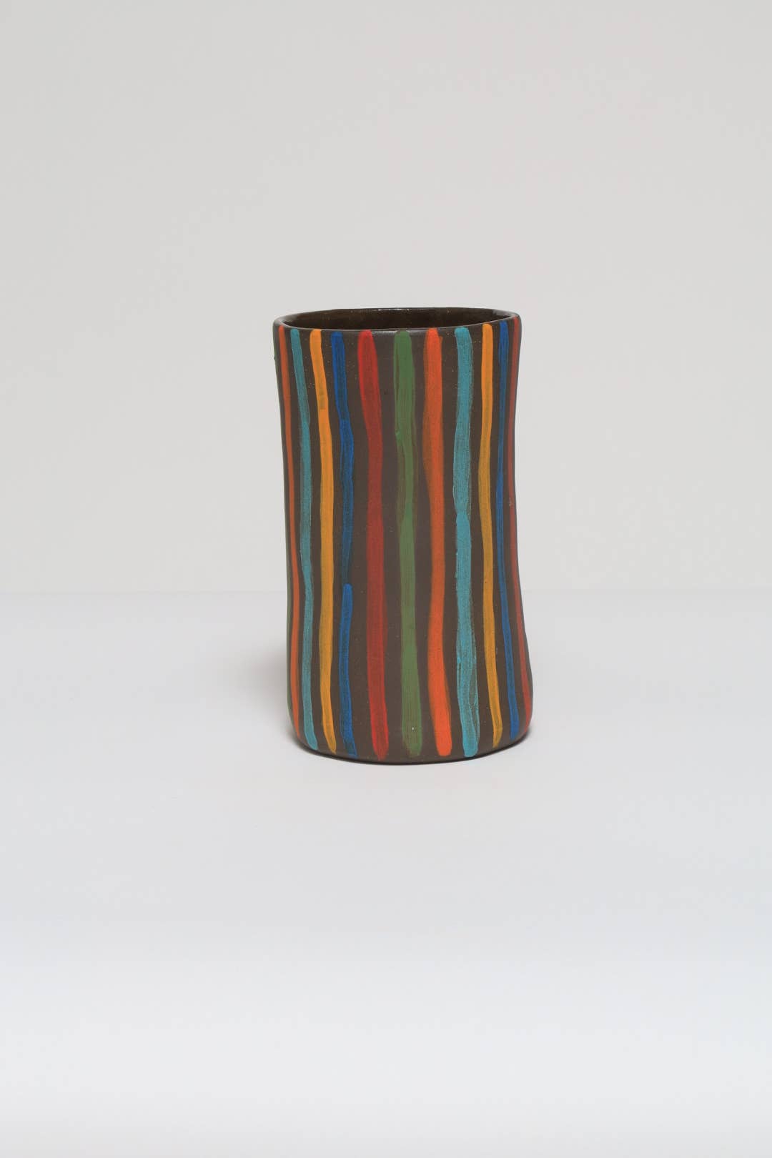 Striped vase : White rainbow / Large