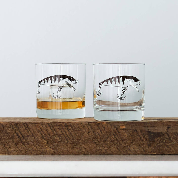 Fishing Lure Rocks Glasses: Assorted