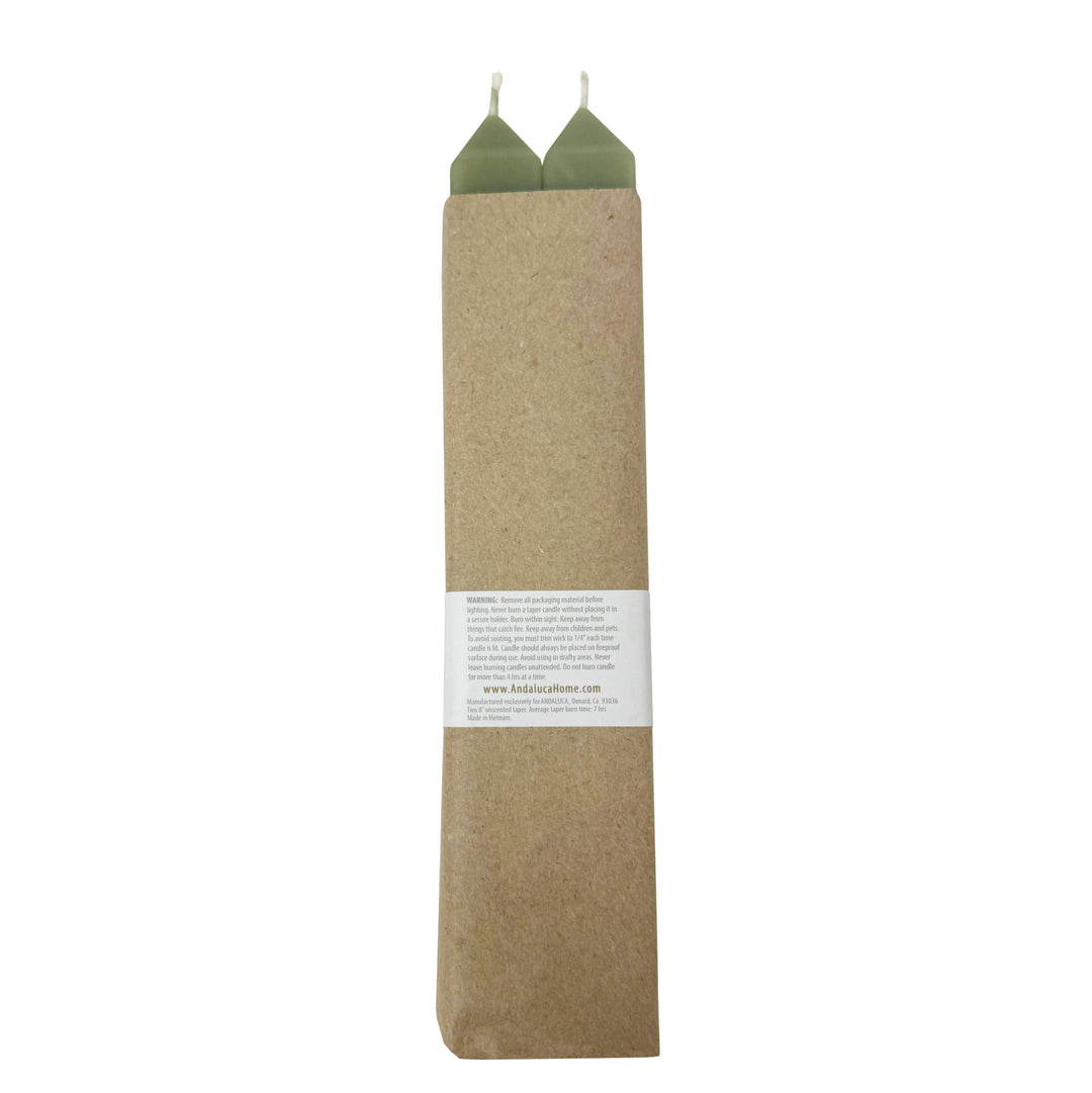 Green Square Taper Candles (Set of 2)