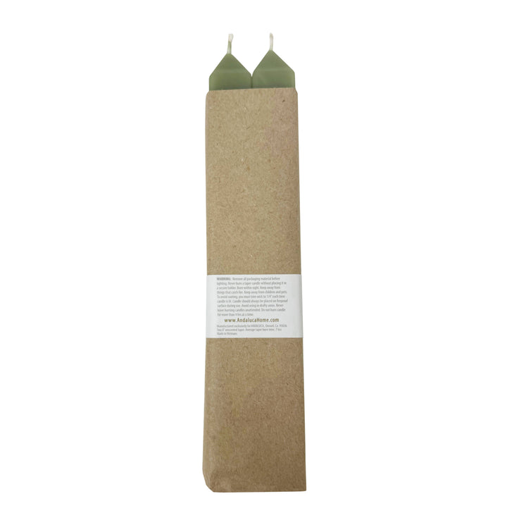 Green Square Taper Candles (Set of 2)