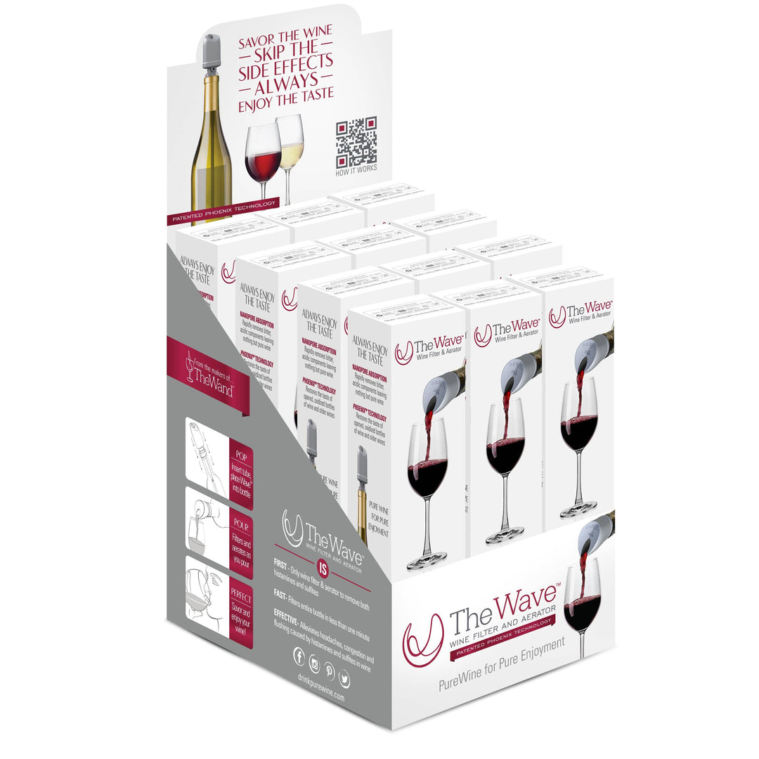 Wine Purifier & Aerator, The Wave® Single, Silver