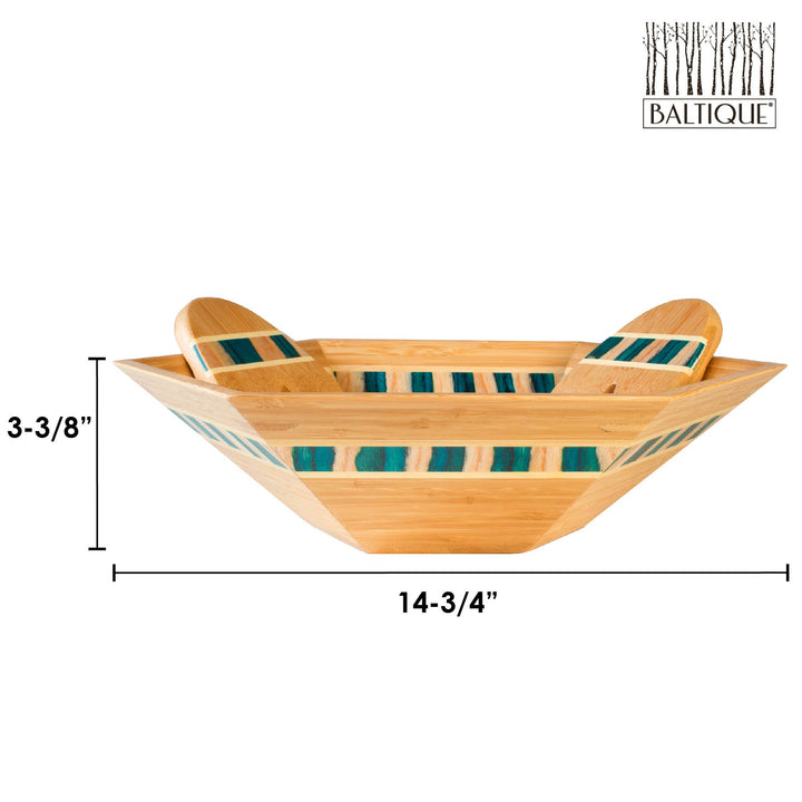 Baltique Mykonos Collection 14" Salad Bowl with Salad Hands